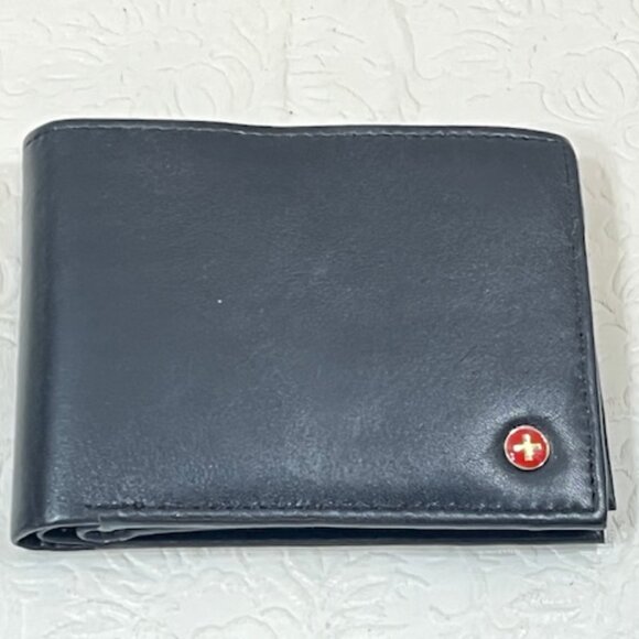 Alpine Swiss Black Soft Leather Bifold Wallet Made in India - Picture 3 of 14